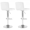 2x Chrome & Height Adjust Swivel Faux Leather Kitchen Breakfast Bar Stool