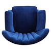 Dark Blue Velvet Armchair Wing Back Upholstered Scallop Shell Tail Accent Chair