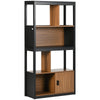 4-Tier Bookshelf Bookcase W/ Storage Shelves Cabinet Home Office Walnut Brown