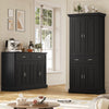 Kitchen Cabinet Pantry Tall Storage Cupboard 4 Doors 2 Drawers Modern White Unit
