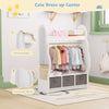 Kids Wardrobe Clothes Hanging Drawer Storage Cabinet Open Wardrobe Furniture New