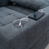 Sofa Bed Single Chair Armchair Sleeper USB Port Cup Holder Chair Chaise Pull Out