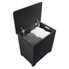 Black Wooded Laundry Storage Chest Bathroom Cabinet With Lid Laundry Basket New
