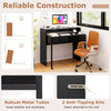Convertible Home Office Desk Extendable Computer Desk with Storage-Black