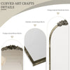 Traditional Arched Wall Mirror Gold Baroque Inspired Carved Framed Vanity Mirror