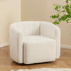 Swivel Barrel Chair,Modern Upholstered Sherpa Accent Chair with Curved Backrest