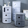 Stackable Round Box Plastic Storage Cabinet 2-5 Shelves with Hole/Knob Handle UK
