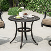 Outdoor Small Coffee Table Patio Side Table Cast End Table w/Adjustable Footpads