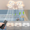 LED Ceiling Fan Light Dimmable Chandelier Living Room Lamp With Remote Control