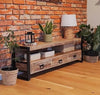 Industrial Style TV Unit Stand Media Lowboard Cabinet Vintage Storage Solid Wood