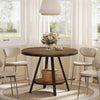 90cm Round Dining Table, Industrial Small Kitchen Table with Metal Legs for 2-4