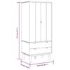 Wardrobe OTTA 76.5x53x172 Solid Wood K9J7