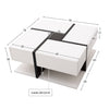 Coffee Table With 4 Drawers Side Table High Gloss White Living Room Furniture