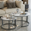 Set Of 2 Coffee Table Marble Side End Table Lamp Stand Nesting Nest Tables Set