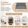 2-seat Cushioned Couch Linen Loveseat Sofa-Grey