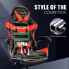 Massage Gaming Chair Leather Racing Office Executive Recliner with Leg Rest Red