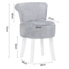 Plush Fluffy Dressing Table Stool Vanity Makeup Chair Scroll Back Padded Seat