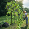 220cm Garden Arch Trellis Extra Tall Metal Tunnel Trellises Arbors with Stakes