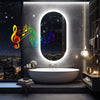 Super Bright Oval LED Bathroom Mirror Bluetooth Beauty Care Mirror Non-flicker
