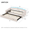 Day Bed LED Upholstered 3ft Single Sofa Bed with Trundle Bed Velvet Fabric Bed