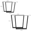 Set of 2 Industrial Table Parts Black Metal Table Legs Office Bench Worktop Desk