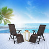 Adjustable Folding Reclining Rattan Chair Portable Chaise Lounge Chair