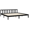 Bed Frame with Headboard Black 200x200 Solid Wood V5N9