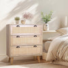 Rattan Cabinet Dresser 3-Drawer Chest of Drawers Rattan Bedside Tables & Cabinet