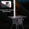 Portable Wood Burning Stove Camping Bell Tent Heating Stove w/ Chimney Foldable