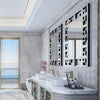100 x 70cm Rectangular Silver Art Mirror Living Room Hallway Bedroom Wall Mirror