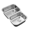 Premium Handmade Brushed Stainless Steel Kitchen Sink Double Bowl w/Drainer Kit