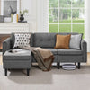 3Seater Corner Sofa &Ottoman Fabric Upholstered LivingRoom L-shape Chaise Lounge