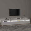 TV Cabinet with LED Lights White 240x35x40 cm