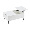 Coffee Table Lift Up Top With Storage Shelf Living Room Home Office White