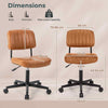 Adjustable PU Leather Office Chair Mobile Desk Chair Swivel Leisure Chair-Orange