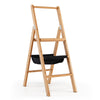 3-Step Ladder Folding Step Ladder Home Portable Bamboo Ladder w/Storage Bag