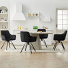 2x Black 360° Swivel Dining Chairs Velvet Padded Seat Dining Room Chair Modern