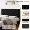 4ft6 Double Bed Frame Upholstered Platform Bed with Adjustable Headboard Velvet