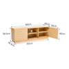 Wood Fireplace TV Stand Double Doors & Open Shelves Modern Console Cabinet 160cm