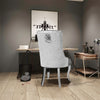 1/2/4X Light Grey Velvet Dining Chair Kitchen Dinning Room Metal Leg Padded Seat