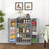 COSTWAY 41” Tall Pantry Cabinet Kitchen Storage Cabinet with Doors-Grey