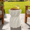 FATIVO Concrete Accent Side Table Lightweight Twist End Table Work Desk Backyard