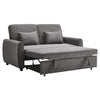 2 Seater Sofa Grey Fabric Convertible Sofabed with 2 Cushions Daybed Living Room