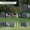 9x8FT Garden Shed Metal Weatherproof Lockable Tool Storage Shed w/Extension Kit