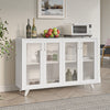 Sideboard Kitchen Buffet Cupboard Console Table with Glass Doors Cabinet 2 Shelf