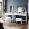 Dressing Table Makeup Desk with LED Light Mirror Drawer Stool Bedroom Vanity Set