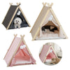 Dog Cat Teepee Pet Canopy Bed Comfy Fabric Cover Cushion Nesting Play Tent House