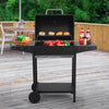 Charcoal Barbecue Grill with Shelves&Wheels Portable Outdoor Camping BBQ Trolley