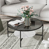 Large Round Coffee Table Marble Glass Accent Table Studio Apartment Essentials