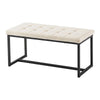 Beige Velvet Padded Bed Bench Dining Bench Ottoman Stool Living room Modern